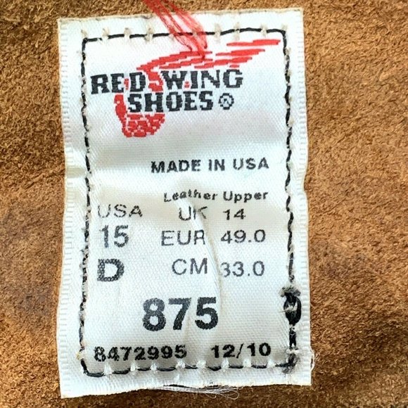 Red Wing Men's 875 Classic Moc Toe Work Boot Oro-Legacy Brown Leather Size 15 D - Picture 9 of 12